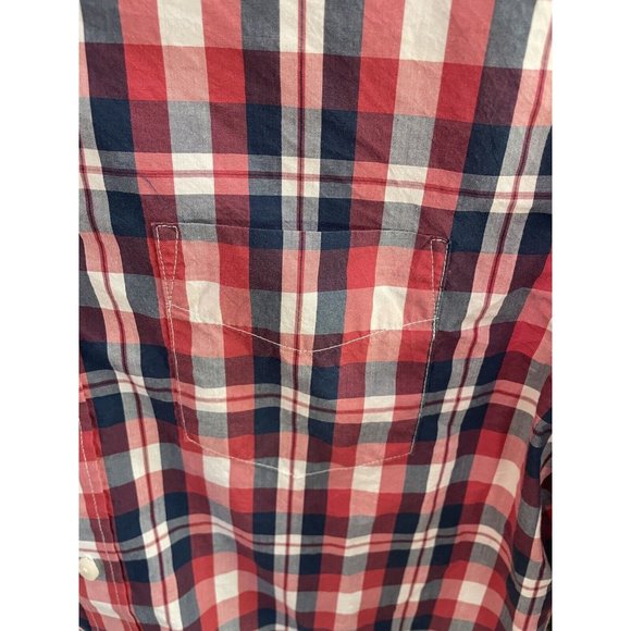 UNTUCKit Navarro Men's Long Sleeve Button Up Shirt Red Plaid, Small Cotton Blend - Picture 4 of 8
